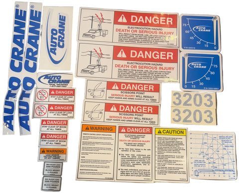 Auto Crane 320911000 DECAL LAYOUT 3203