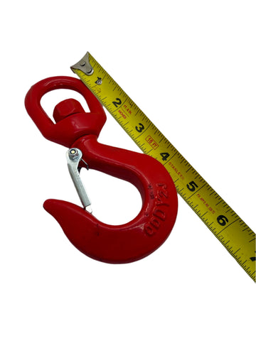 1 Ton 2200 Lbs Steel Swivel Strong G80 Eye Slip Hook with Safety Latch (LOT of 6)