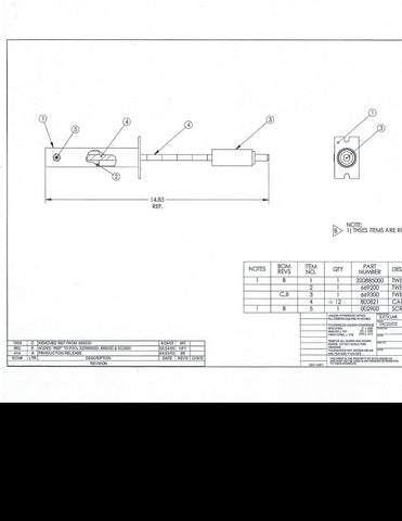 Auto Crane 320890000 Lower Tweco Cable Assembly for Older 3203PRX