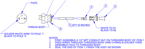 Auto Crane 470011000 CABLE ASSY, AMPLIFIER TO 2-PIN DEUTSCH