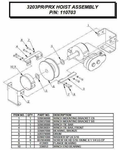 Auto Crane 110703 Winch-DCG8R for Auto Crane # 3203 PRX