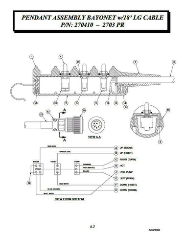 Auto Crane 270410000  Pendant Assembly 11 Pin, 3 Function