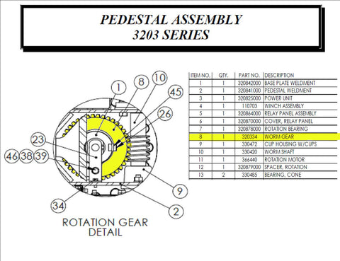 Auto Crane 320334000 GEAR WORM 3203