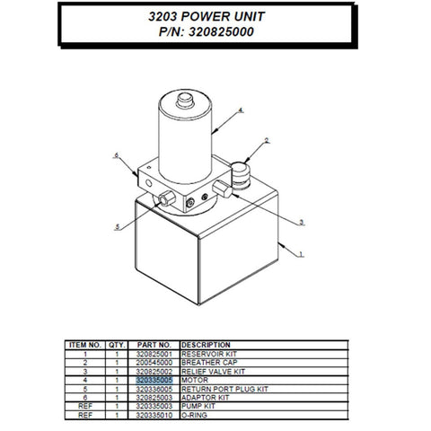 Auto Crane 320335005 Power Unit Motor for 3203PRX, 4004EH