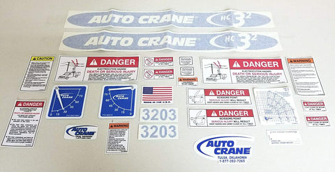 Auto Crane 320989010 Decal Layout for 3203H