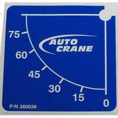 Auto Crane 360036000 Boom Angle Decal, Passenger Side - Various Models