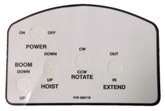 Auto Crane 366719000 DECAL PENDANT 8 FUNCTION W/ON OFF SWITCH