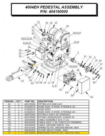 Auto Crane 404194000 PRESSURE SWITCH, NC, 3200 PSI, 4004