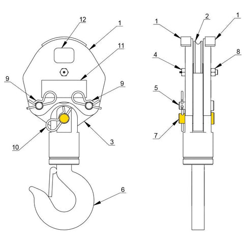 Auto Crane 480368000 Swivel Hook Pin for 4004EH, 5005EH, 6006EH