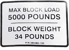 Auto Crane 360480100 DECAL TRAVEL BLOCK 5005H/EH(SHORT)