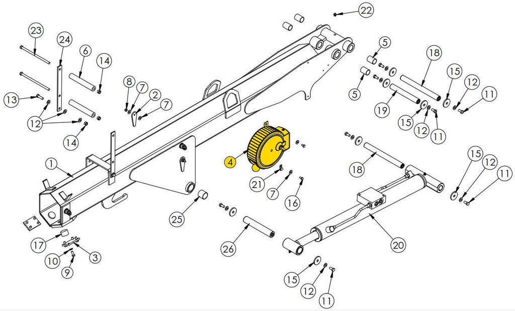 Stellar 72602 Cord Reel Assembly - 20 to 21 ft Cranes – B&B Truck Crane