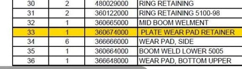 Auto Crane 360674000 PLATE WEAR PAD